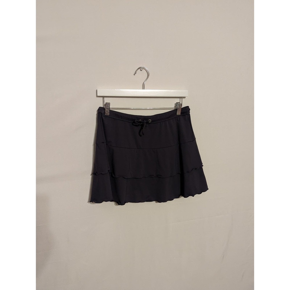Athleta gray ruffle workout skirt adjustable string women's size medium